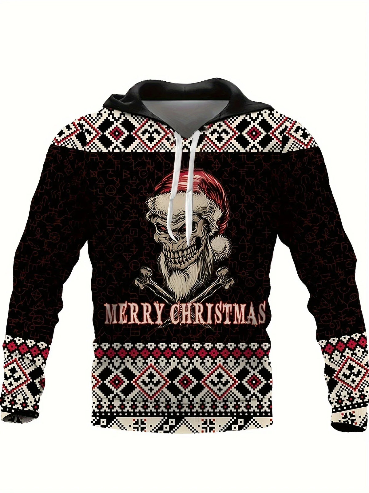 Rode Heren Hoodie met 3D-Kerstprint, Comfortabel en Stijlvol voor Feestdagen 4
