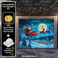 Santa's Flight Christmas Garage Door Cover with Elf Design - Holiday Decor 7