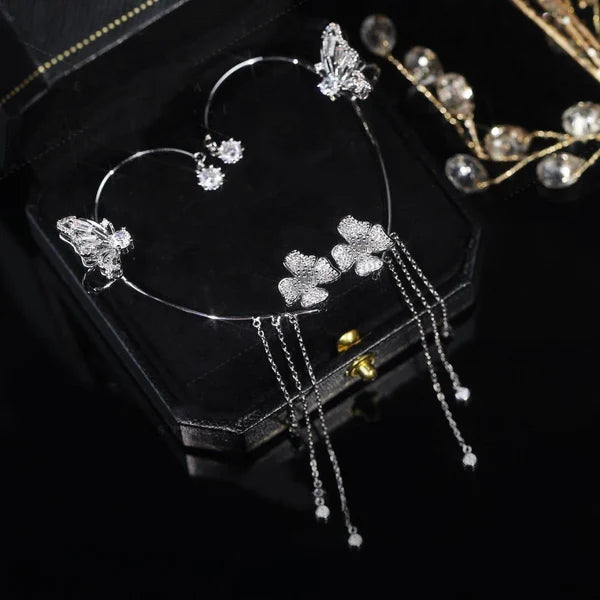 Schmetterling Zirkon Ohrringe Damen | funkelnde AAA-Zirkonia | hypoallergen & nickelfrei | Geschenkidee 0