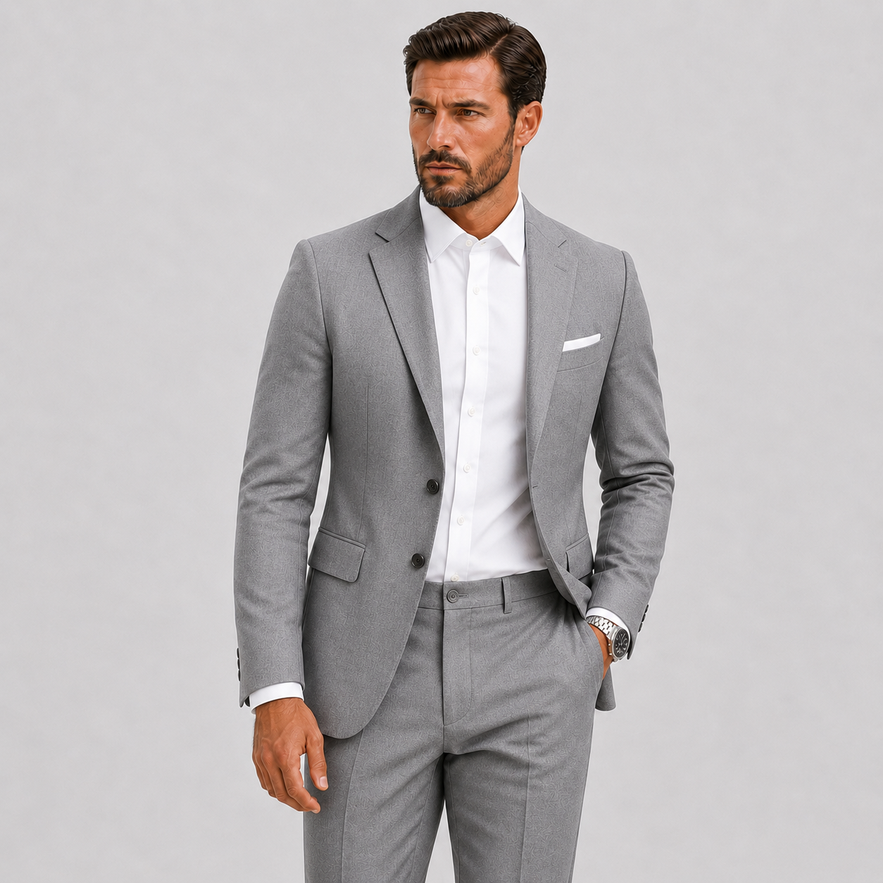 Slim-fit Heren Kostuum met Blazer en Pantalon voor Bruiloften en Formele Gelegenheden 6