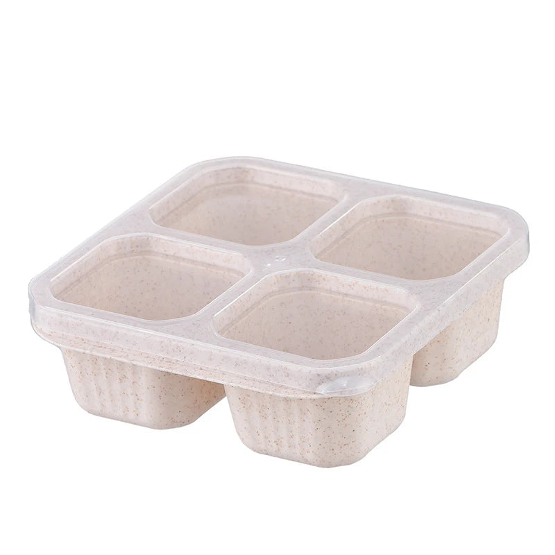 Snackbox mit 4 Fächern, BPA-frei und transparentem Deckel, wiederverwendbar 7