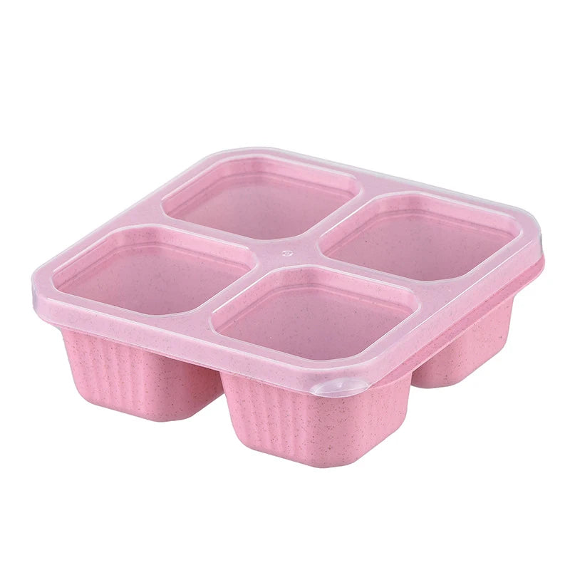 Snackbox mit 4 Fächern, BPA-frei und transparentem Deckel, wiederverwendbar 8