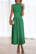 Sommer Midi-Kleid mit Rollkragen & Taillen-Cut-Out | figurbetont & elegant | ärmellos | vielseitig für Alltag & Abend 7