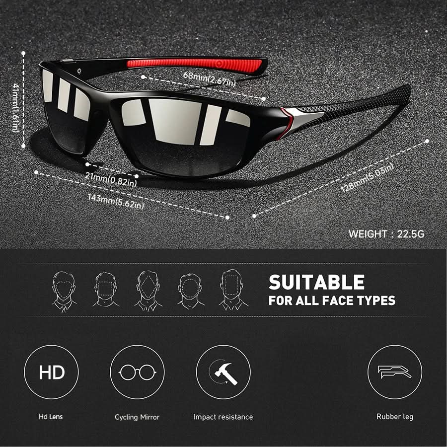 Sport Sonnenbrille Herren Damen mit Polarisierte Gläsern und UV400 Schutz 7