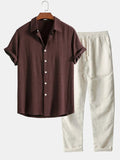 Steve's - Linnen Zomer Set Losse Broek En Overhemd 1