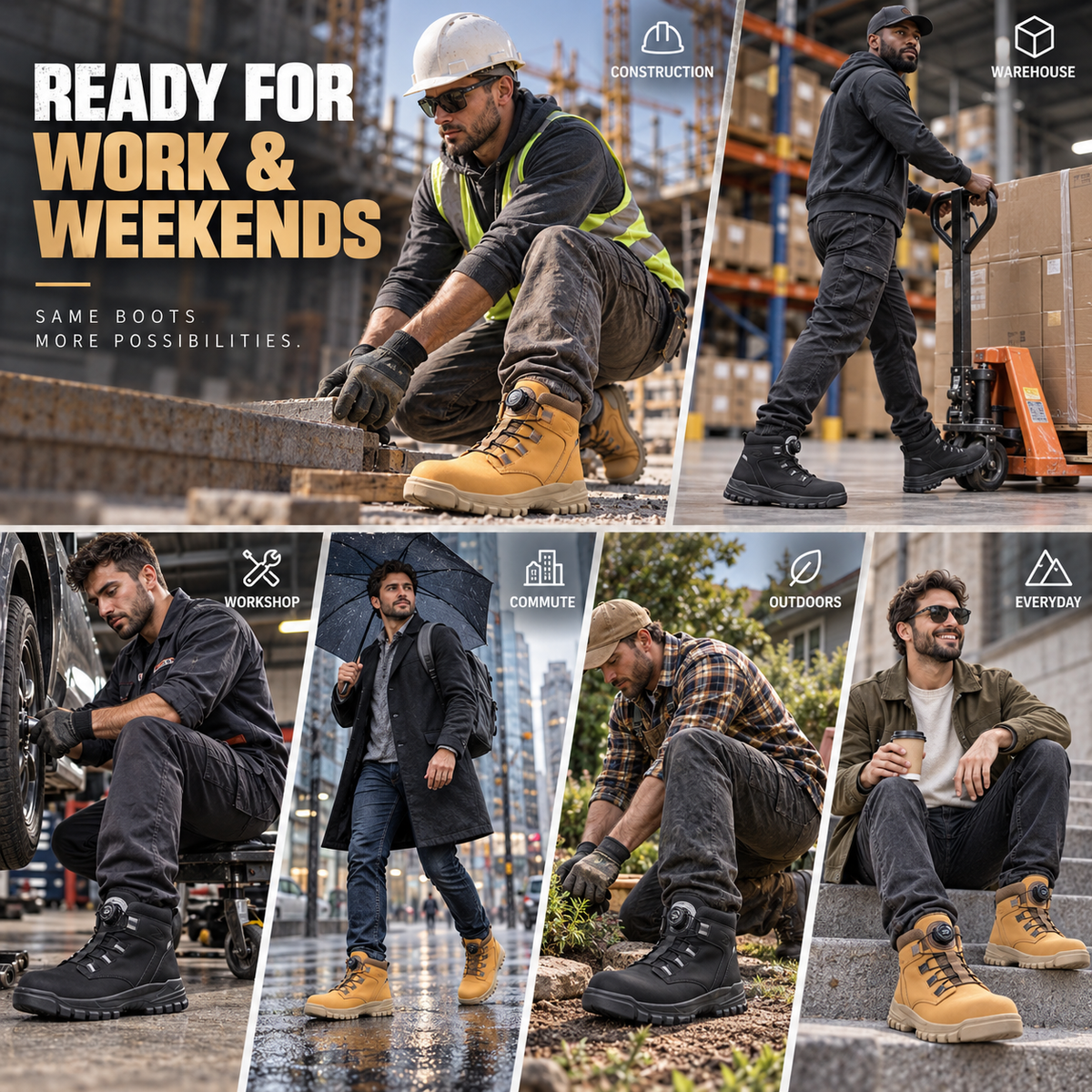 Thrives Outdoor | FortiStride Ankle Height Safety Boots 7