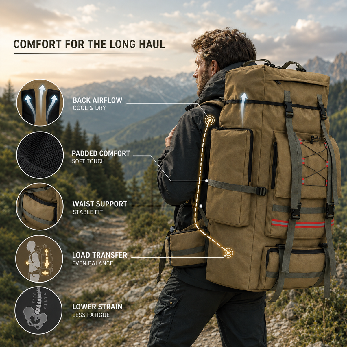 Thrives Outdoor | Large Capacity Hiking Backpack 5