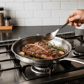 Titan Premium | Edelstahl Bratpfanne ohne Beschichtung mit Optimierter Wärmeverteilung | Langlebig für Gesundes Kochen 0
