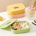 Tragbare 3-Fach Lunchbox aus Kunststoff, mikrowellengeeignet, ideal für Kinder und Studenten 0