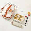 Tragbare 3-Fach Lunchbox aus Kunststoff, mikrowellengeeignet, ideal für Kinder und Studenten 12