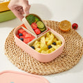 Tragbare 3-Fach Lunchbox aus Kunststoff, mikrowellengeeignet, ideal für Kinder und Studenten 4
