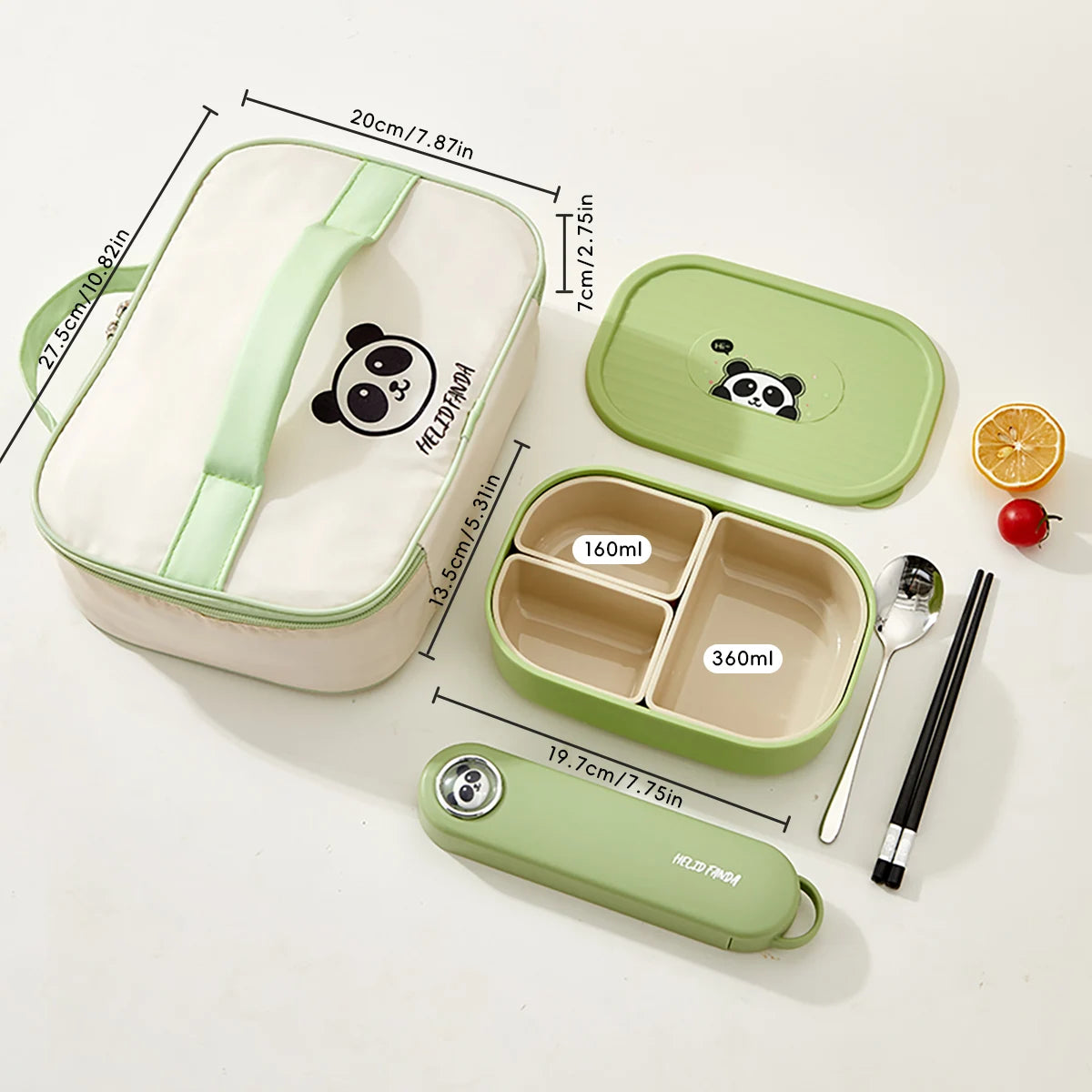 Tragbare 3-Fach Lunchbox aus Kunststoff, mikrowellengeeignet, ideal für Kinder und Studenten 8