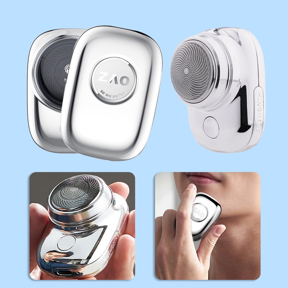 Tragbarer Mini Elektrorasierer für Herren | USB-Aufladung & wasserdicht | 60 Min Laufzeit, 1,5 h Ladezeit, Reiseformat 1