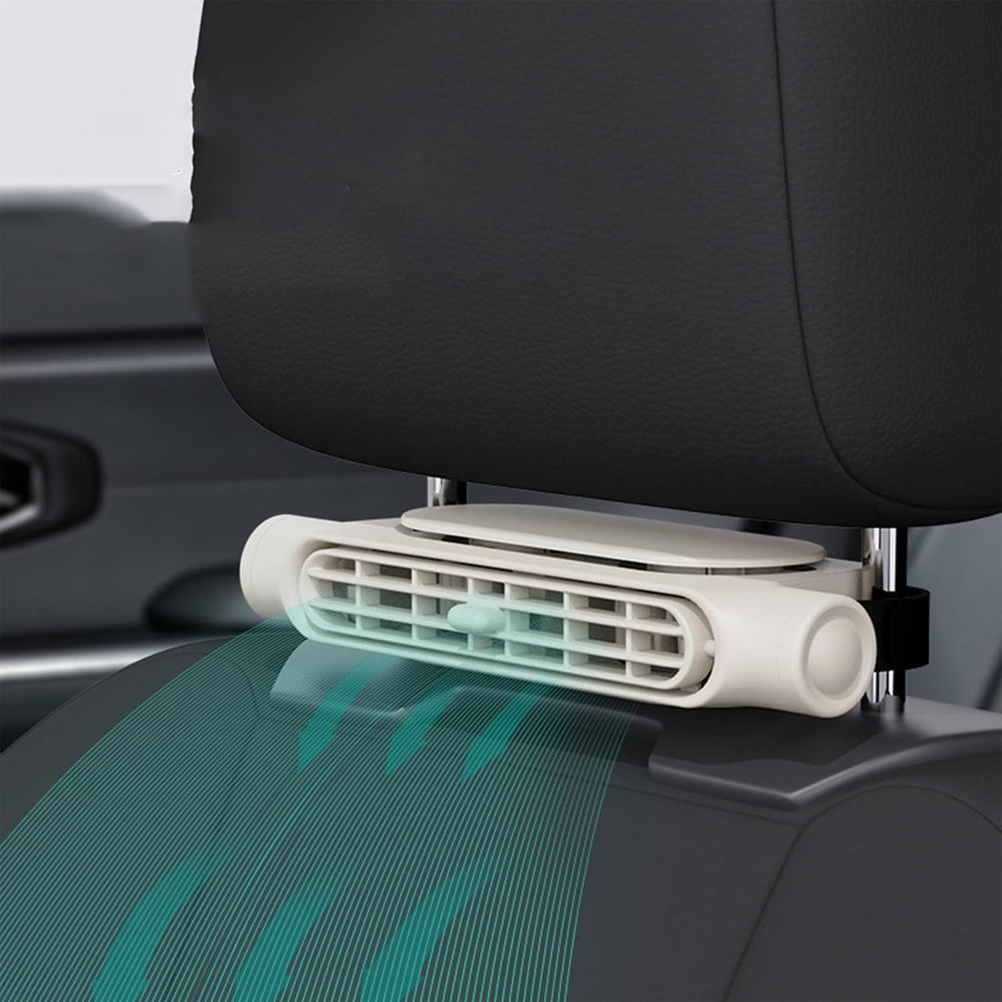 USB-Autolüfter Flügellos mit 3 Geschwindigkeitsstufen für Kopfstützenbefestigung 0