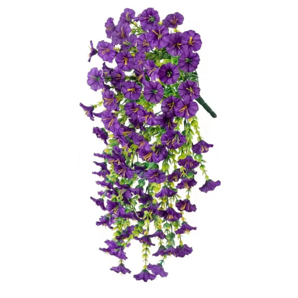 UV-bestendige kunstmatige ochtendglorie bloem hangende decoratie 5