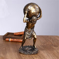 Vintage Griekse Atlas Standbeeld van Hars, Handgemaakt Mythologisch Decor voor Kantoor en Boekenplank 0