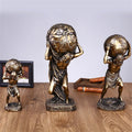 Vintage Griekse Atlas Standbeeld van Hars, Handgemaakt Mythologisch Decor voor Kantoor en Boekenplank 1