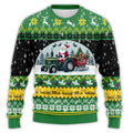 Vintage kersttrui voor heren met boerderijtractor en kerstman 10