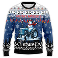 Vintage kersttrui voor heren met boerderijtractor en kerstman 2