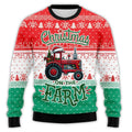 Vintage kersttrui voor heren met boerderijtractor en kerstman 3