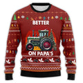 Vintage kersttrui voor heren met boerderijtractor en kerstman 7