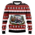 Vintage kersttrui voor heren met boerderijtractor en kerstman 9