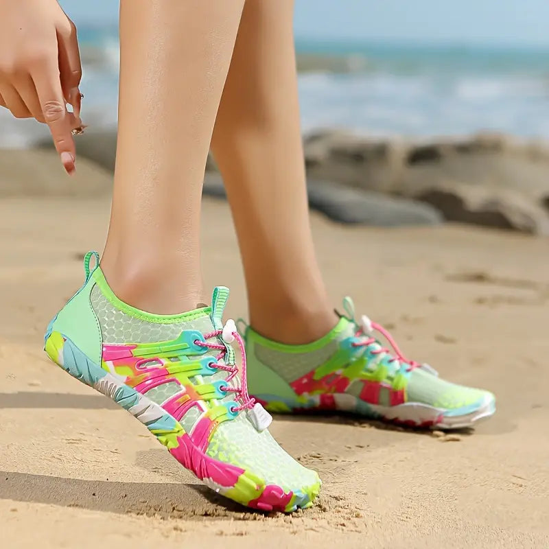 Wasserschuhe Damen – Atmungsaktive Barfuß Schwimmschuhe mit Rutschfester Gummisohle für Strand und Outdoor 0
