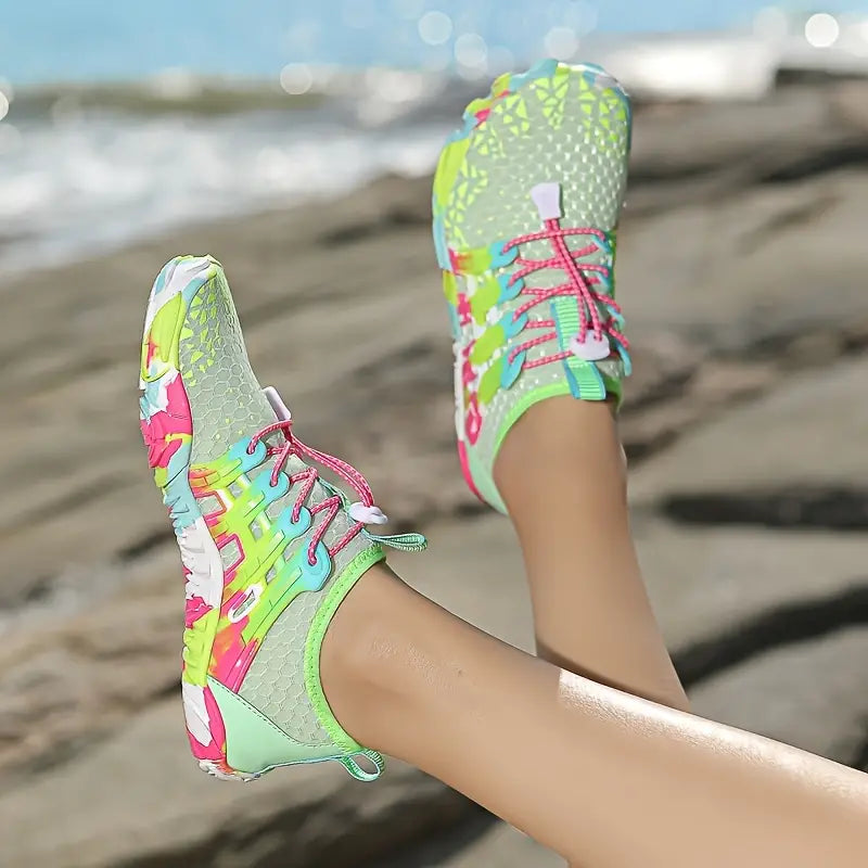 Wasserschuhe Damen – Atmungsaktive Barfuß Schwimmschuhe mit Rutschfester Gummisohle für Strand und Outdoor 3