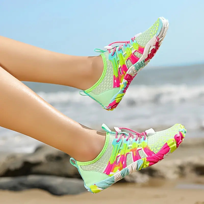 Wasserschuhe Damen – Atmungsaktive Barfuß Schwimmschuhe mit Rutschfester Gummisohle für Strand und Outdoor 4