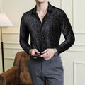 Zacht velours herenhemd met knoopsluiting 1