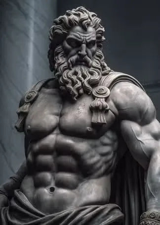Zeus-Poster schwarz-weiß – Odyssee-Poster als Wanddekoration fürs Wohnzimmer 16