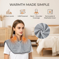 Verwarmd nekkussen – USB, drie warmtestanden en zachte hoes VestraGear