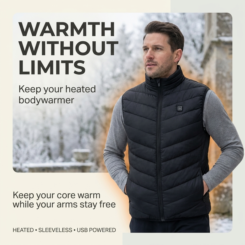 Verwarmd bodywarmer vest – instelbare zones en vrije armen VestraGear
