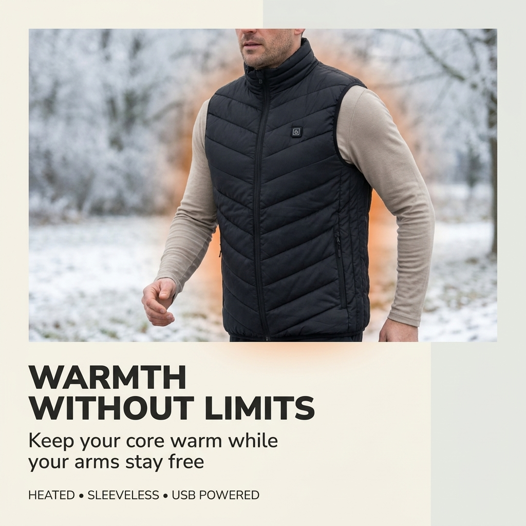 Verwarmd bodywarmer vest – instelbare zones en vrije armen VestraGear