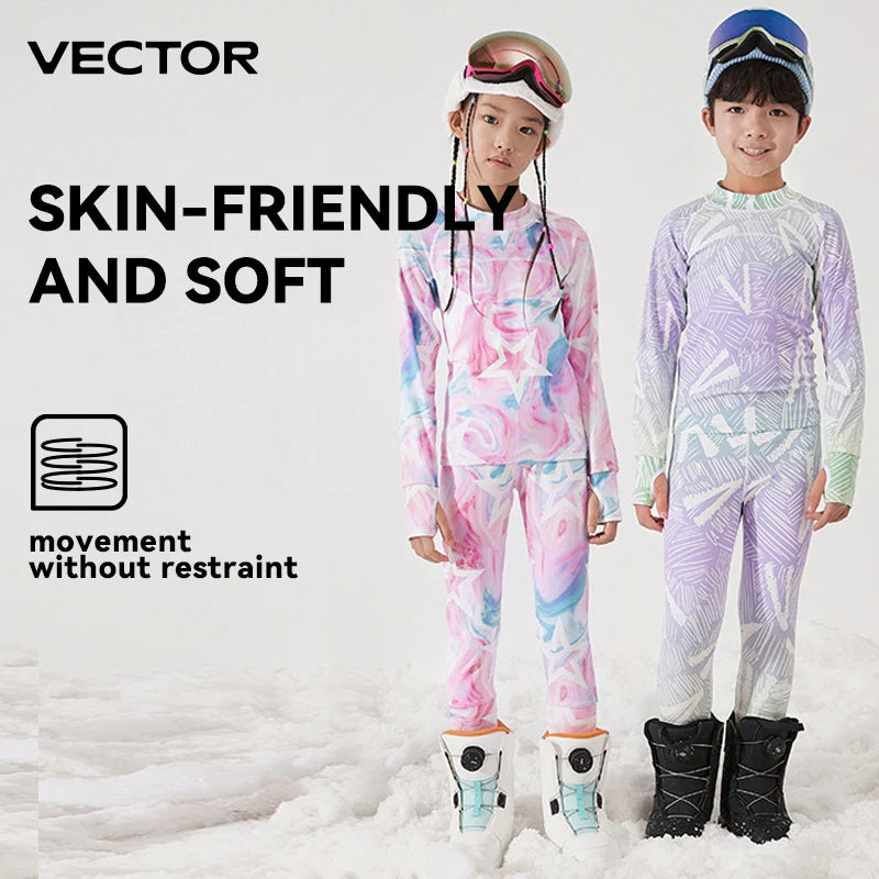Ensemble de sous-vêtements thermiques pour enfants | Chaud et confortable par temps froid